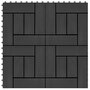 VIDAXL Carreau de terrasse 11 pcs WPC 30 x 30 cm 1 m^2 Noir