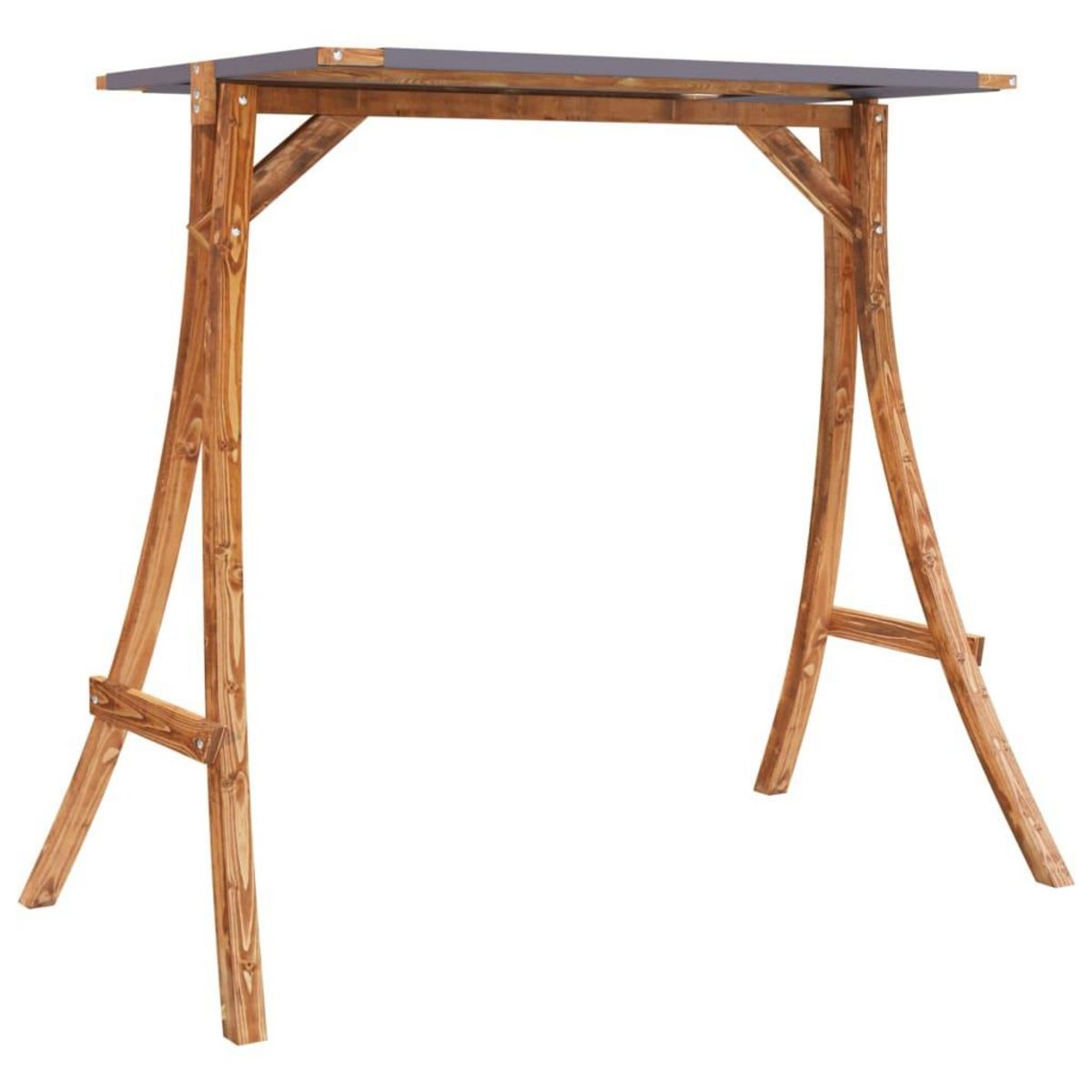 VIDAXL Cadre de balançoire toit anthracite Bois courbe a finition teck