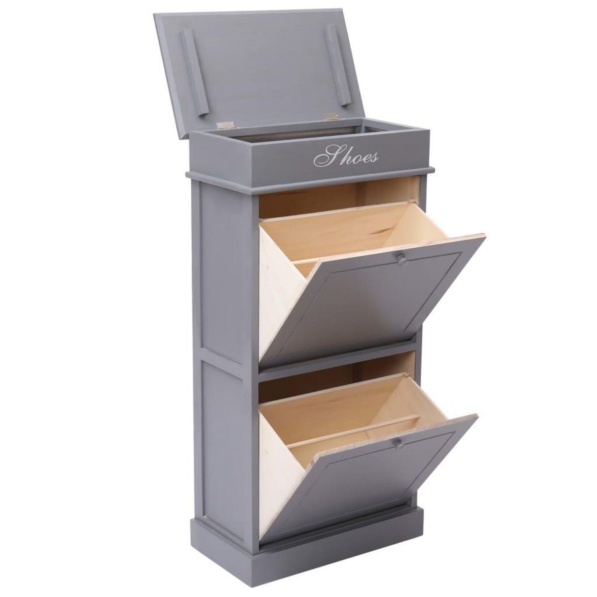 VIDAXL Armoire a chaussures Gris 50 x 28 x 98 cm Bois de Paulownia