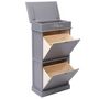 Voir la diapositive 4 : VIDAXL Armoire a chaussures Gris 50 x 28 x 98 cm Bois de Paulownia