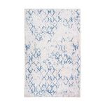 Paris Prix Tapis Tissé Imprimé Vintage  Peron IV  Blanc & Bleu. Coloris disponibles : Blanc