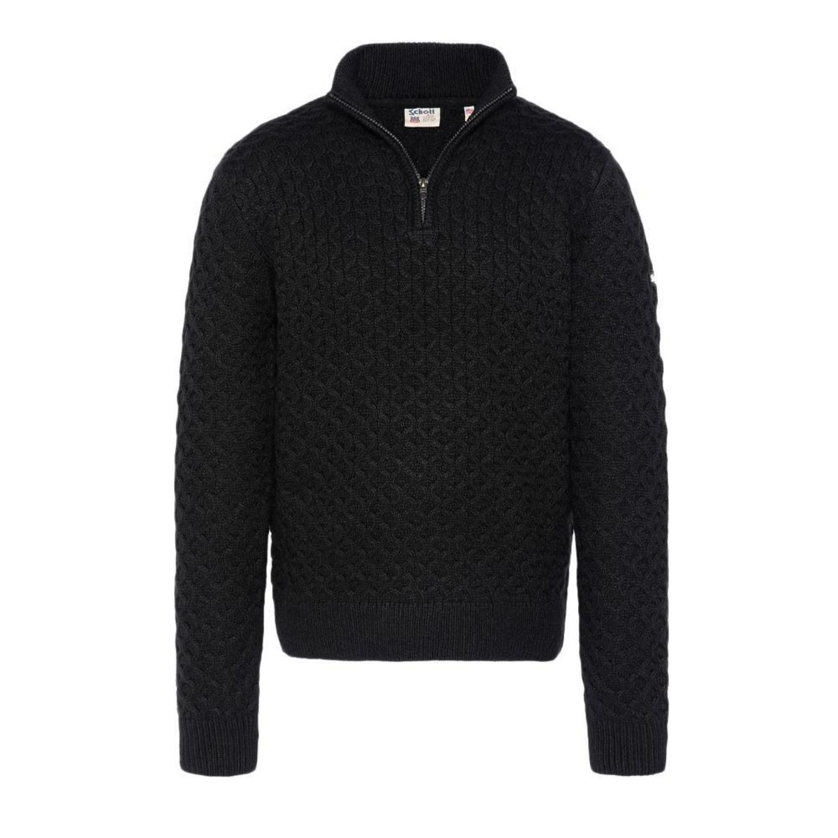 Schott Pull 1/4 de Zip  Homme Schott Half