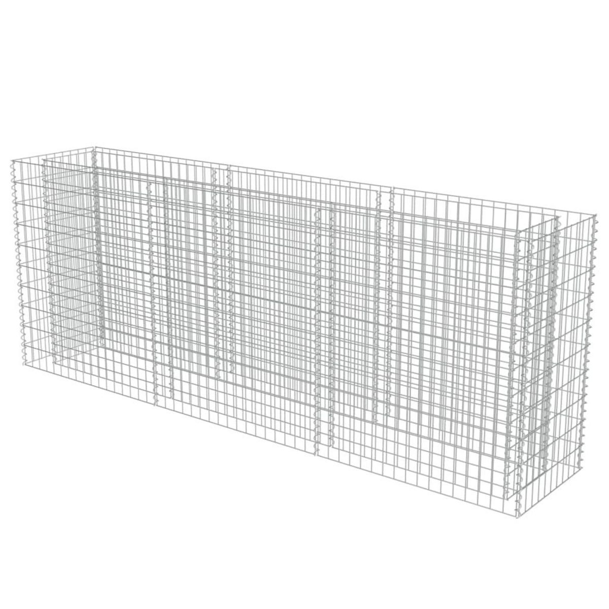 VIDAXL Lit sureleve a gabion Acier galvanise 270x50x100 cm