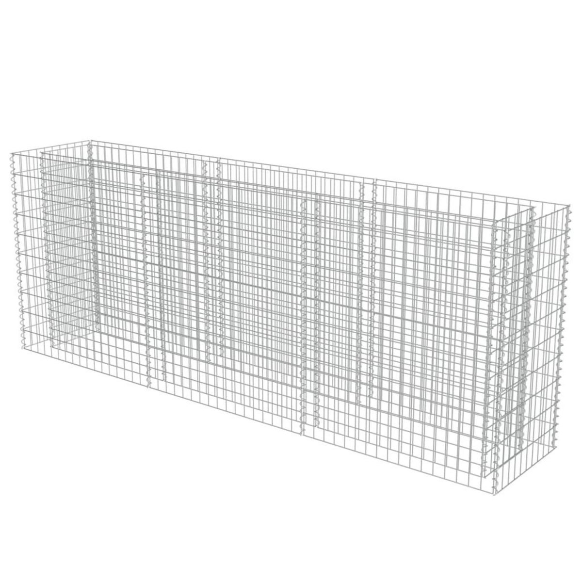 VIDAXL Lit sureleve a gabion Acier galvanise 270x50x100 cm