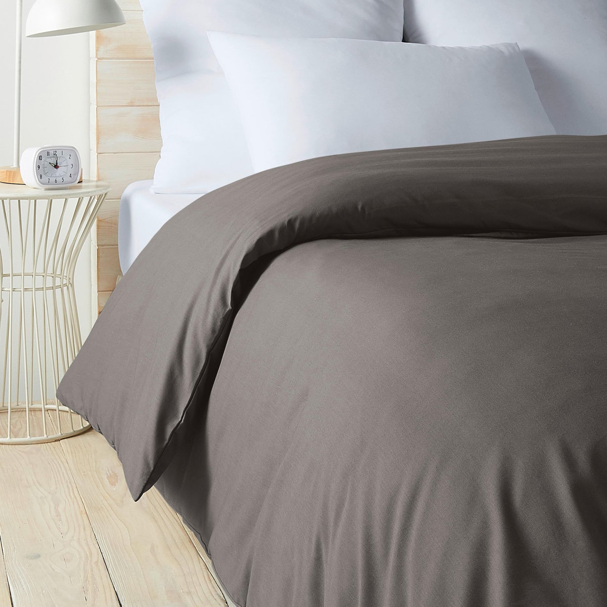 ACTUEL Housse de couette unie en percale de coton 70 fils - collection permanente