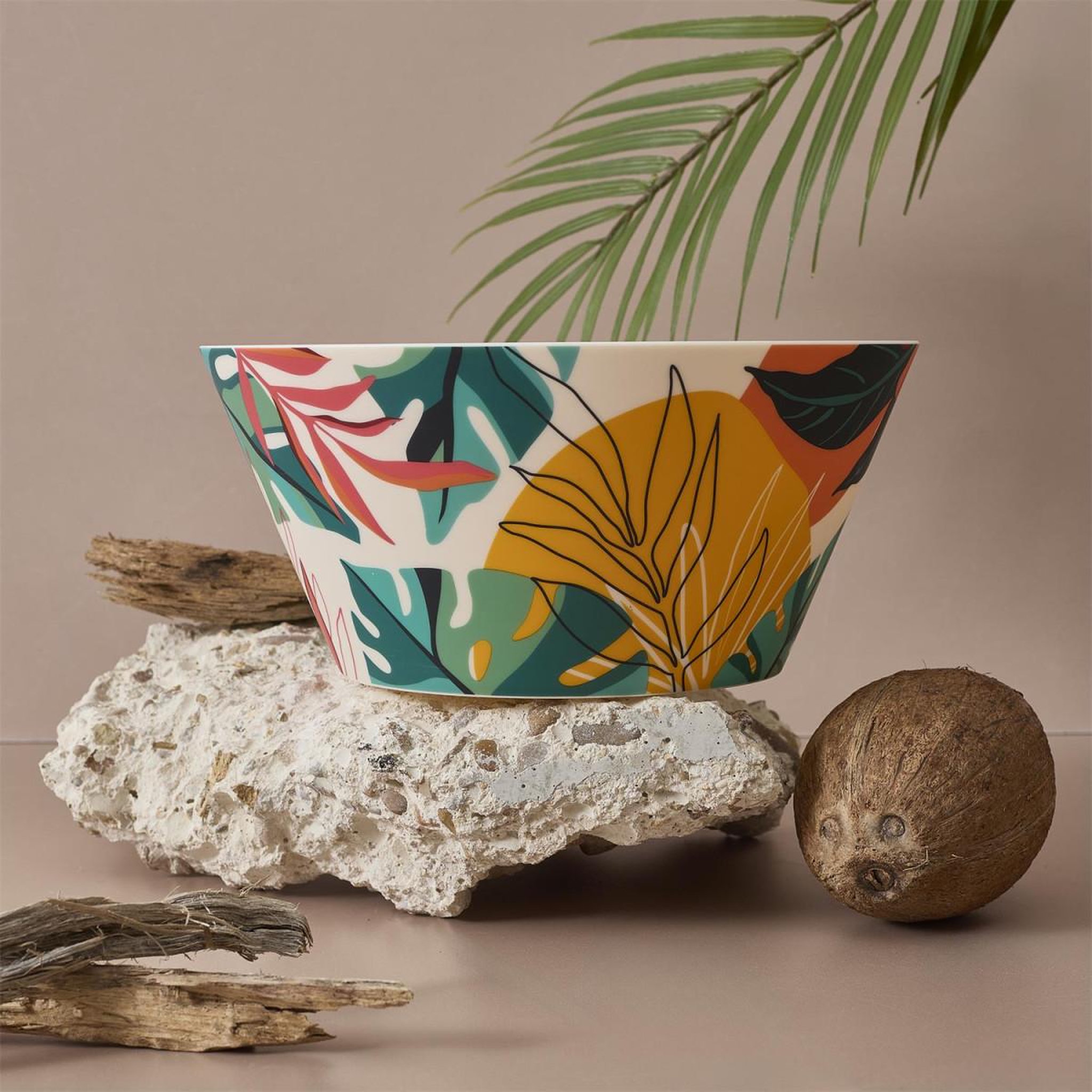 Voir la diapositive 2 : The Home Deco Factory Saladier réutilisable  paradis exotique  25cm multicolore