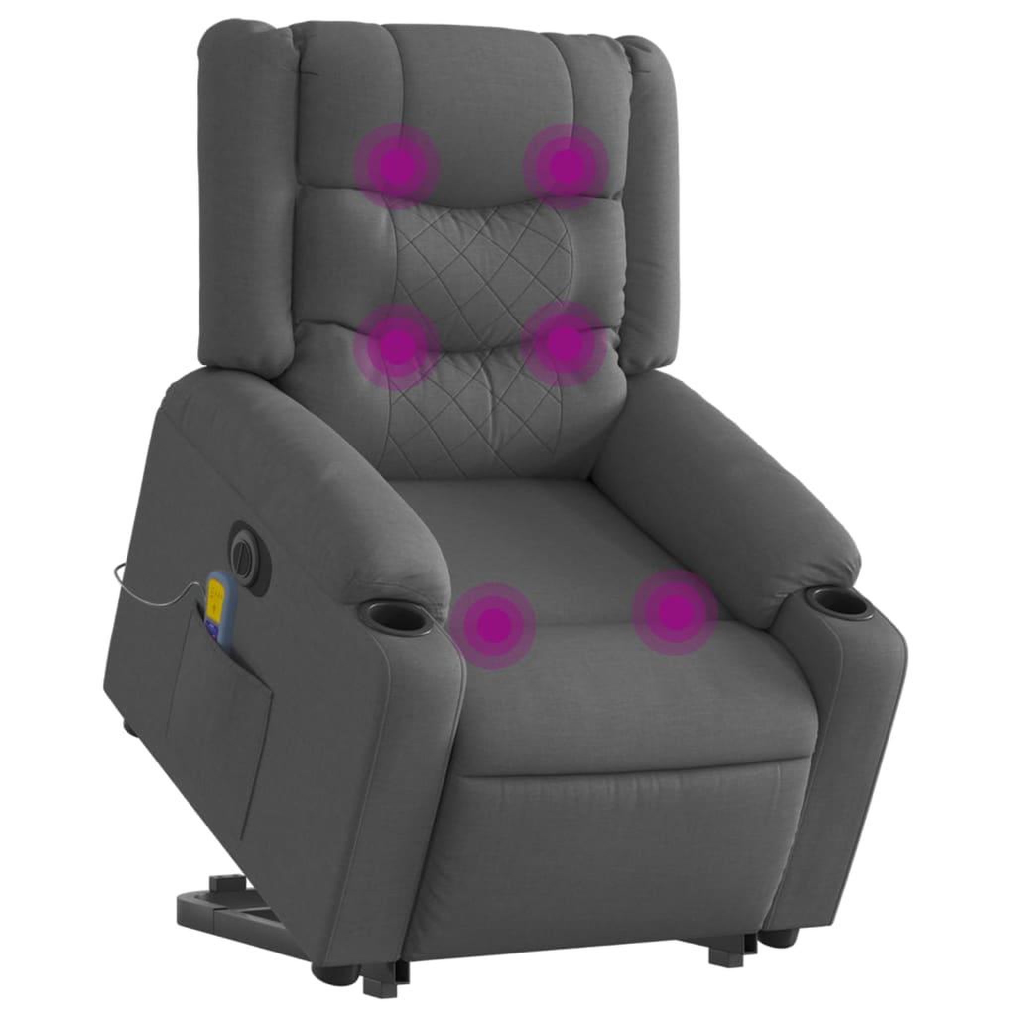 Voir la diapositive 3 : VIDAXL Fauteuil inclinable de massage electrique Gris fonce Tissu