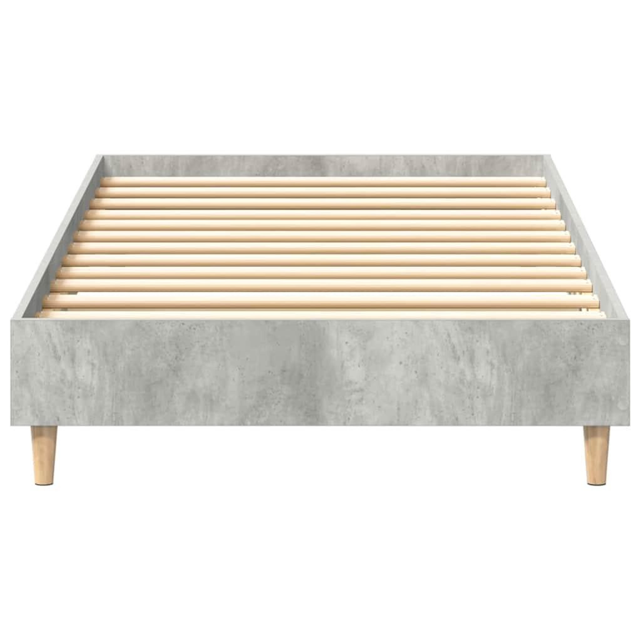 Voir la diapositive 5 : VIDAXL Cadre de lit sans matelas gris beton 75x190cm bois d'ingenierie