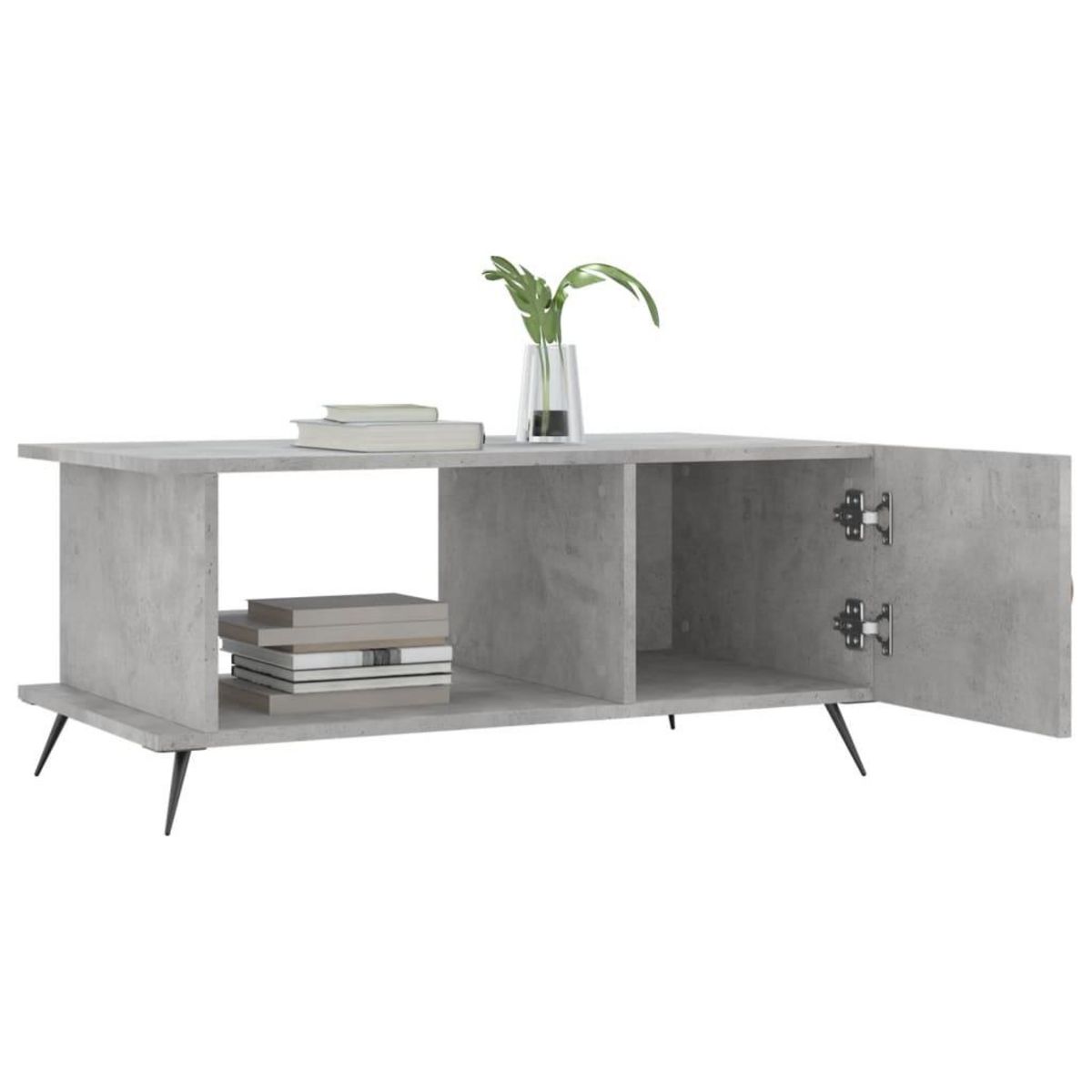 VIDAXL Table basse gris beton 90x50x40 cm bois d'ingenierie
