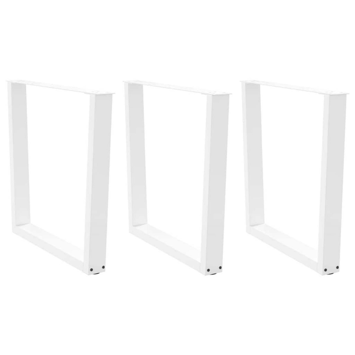 VIDAXL Pieds de table a manger forme de V 3 pcs blanc 80x(72-73,3) cm