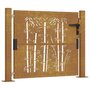 Voir la diapositive 2 : VIDAXL Portail de jardin 105x80 cm acier corten design de bambou