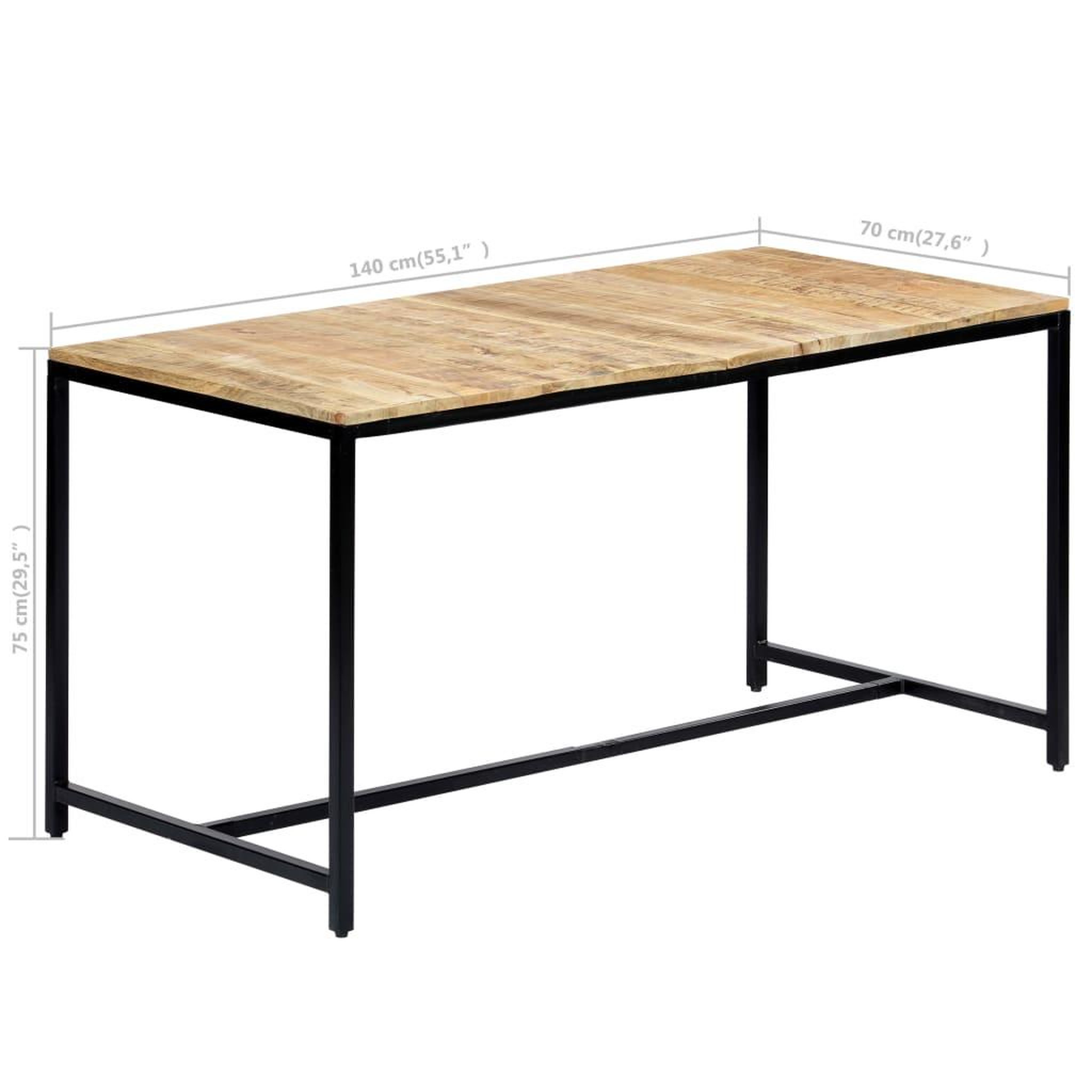 Voir la diapositive 6 : VIDAXL Table a manger 140x70x75 cm Bois de manguier massif brut