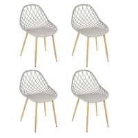 IDIMEX Lot de 4 chaises ALICANTE pour salle à manger ou cuisine design  retro avec accoudoirs coque en plastique noir et 4 pieds croisé noir pas  cher 