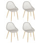 Voir la diapositive 1 : Paris Prix Lot de 4 Chaises Design  Malaga  80cm Taupe