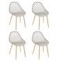 Voir la diapositive 1 : Paris Prix Lot de 4 Chaises Design  Malaga  80cm Taupe