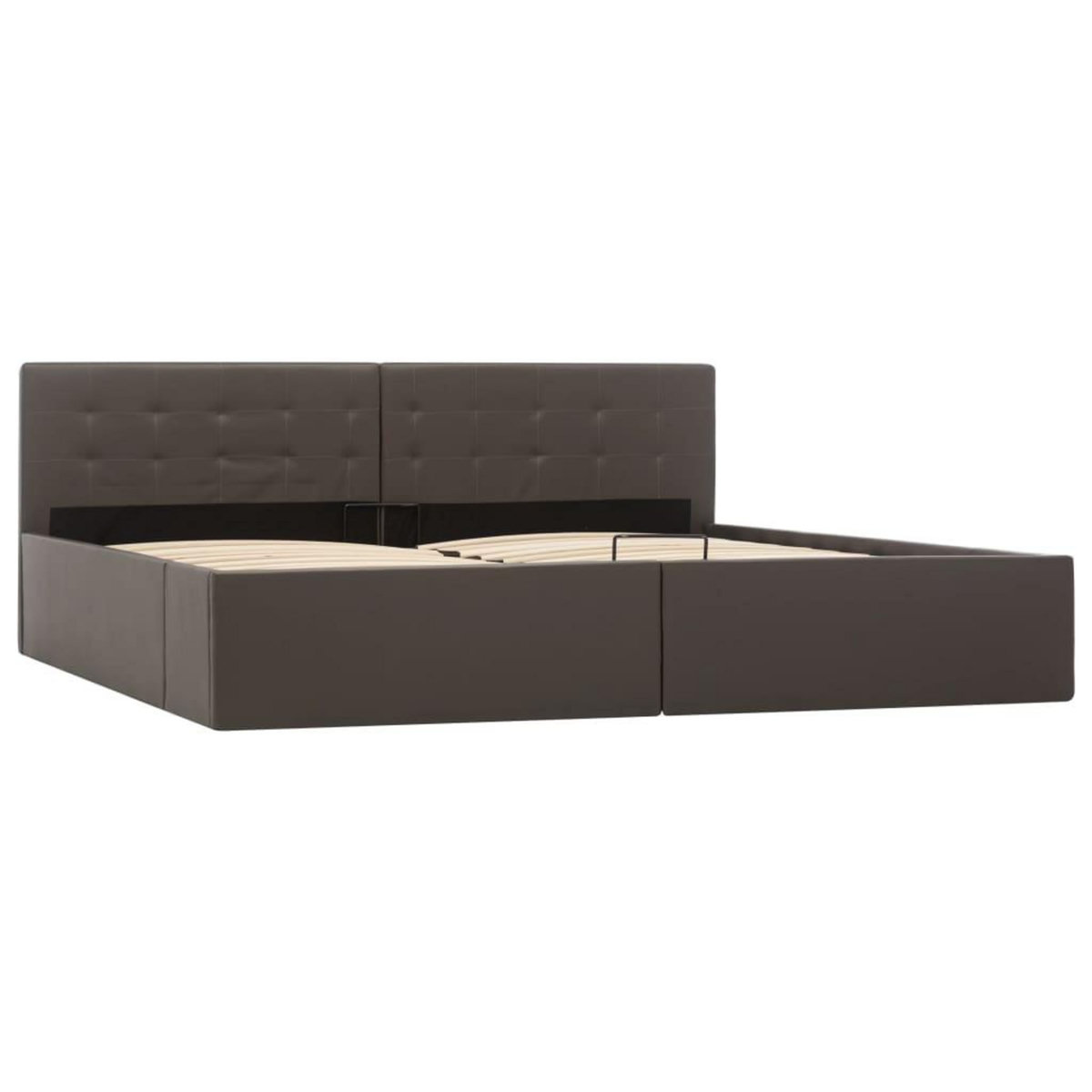 VIDAXL Cadre de lit avec rangement hydraulique Similicuir 180x200 cm