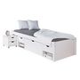 Voir la diapositive 2 : Lit 1 place en pin massif  avec rangement et sommier  90x200 cm SLEEP