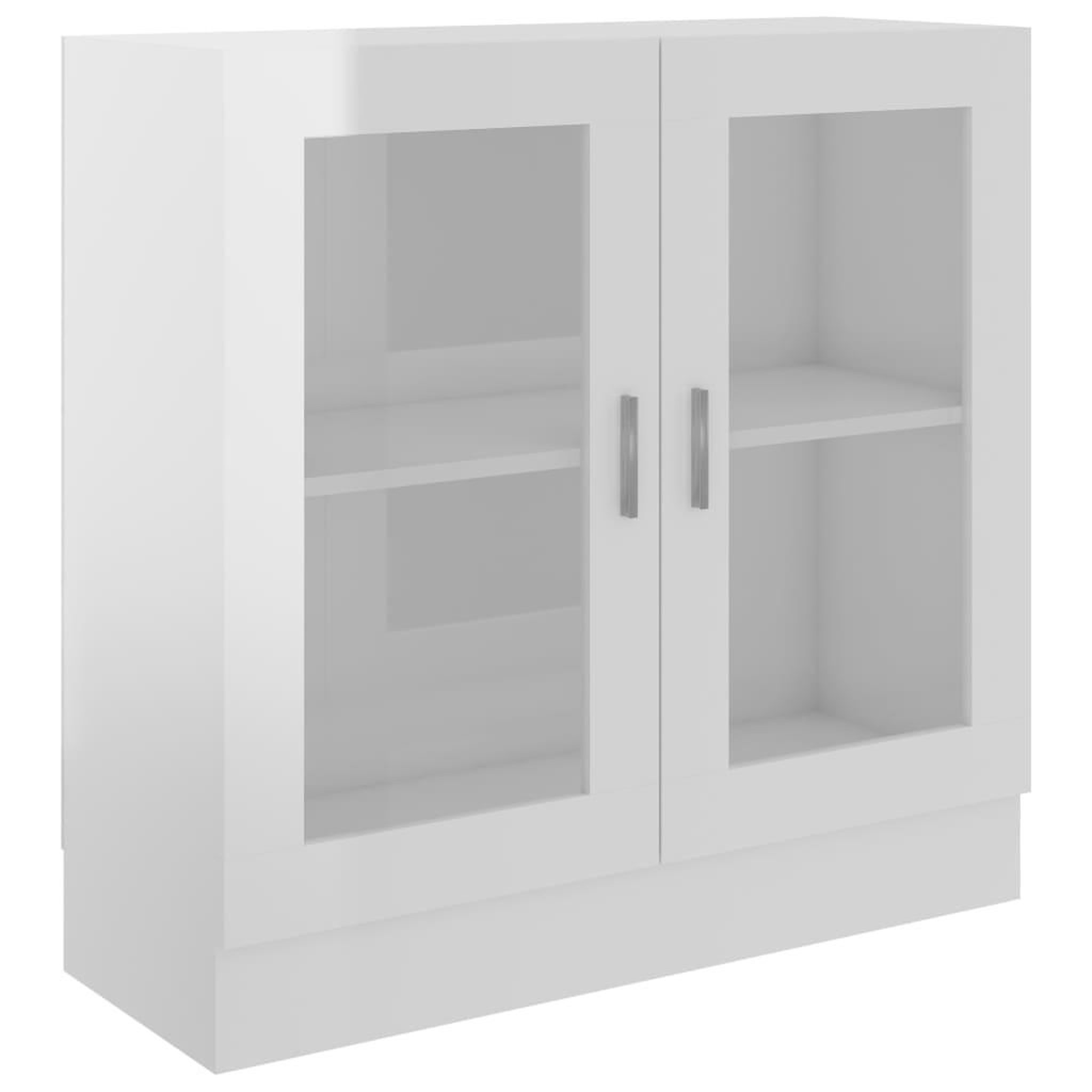 Voir la diapositive 2 : VIDAXL Armoire a vitrine Blanc brillant 82,5x30,5x80cm Bois ingenierie