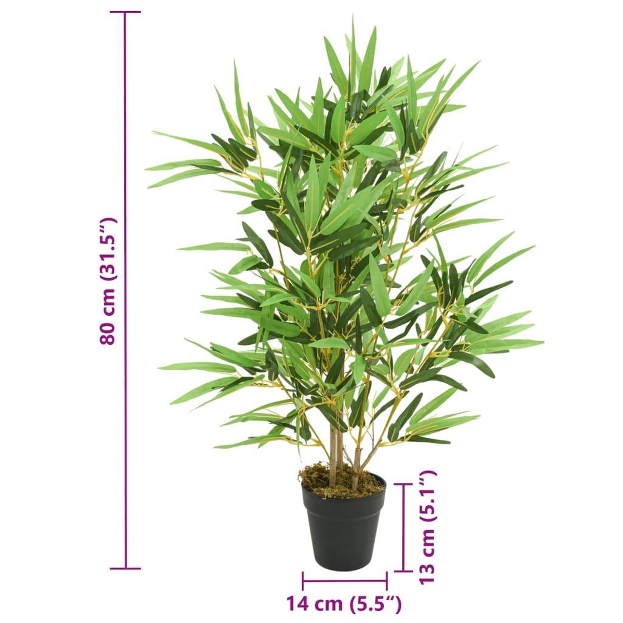 Voir la diapositive 5 : VIDAXL Bambou artificiel 368 feuilles 80 cm vert