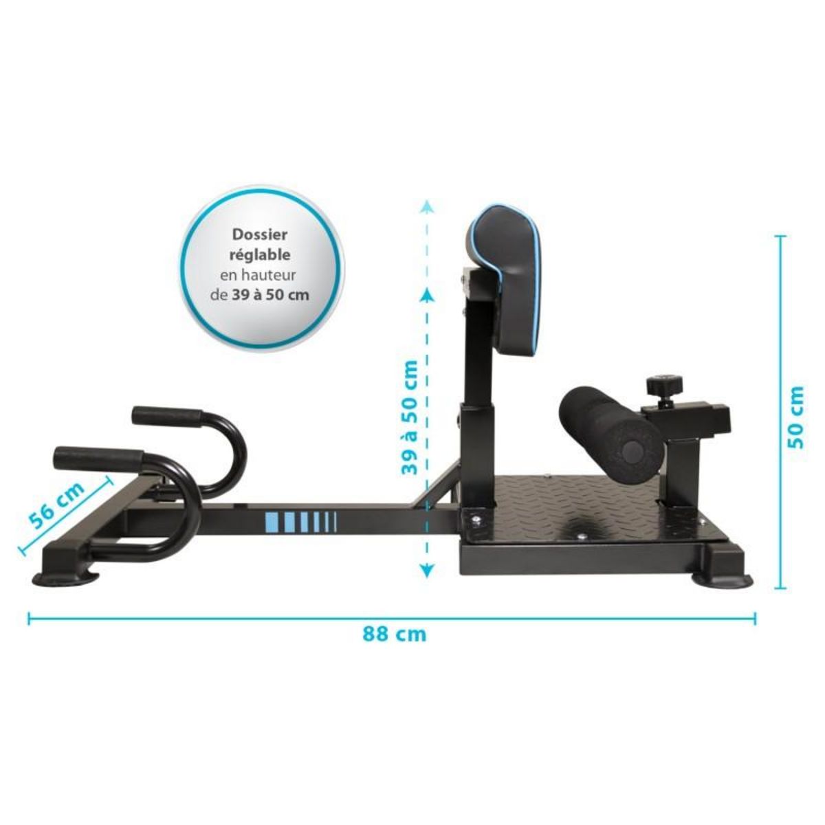 SPARRAW Squat Machine ALTIUS Appareil de musculation multifonction 88 x 56 x 50 cm - Dossier réglable en hauteur - Charge max 120kg