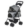 Voir la diapositive 1 : PAWHUT Poussette buggy pliable chien chat panier rangement porte-gobelets tissu 300D Oxford imperméable 4 roues gris