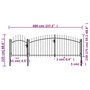 Voir la diapositive 6 : VIDAXL Portail de jardin Acier 2,25 x 4 m Noir