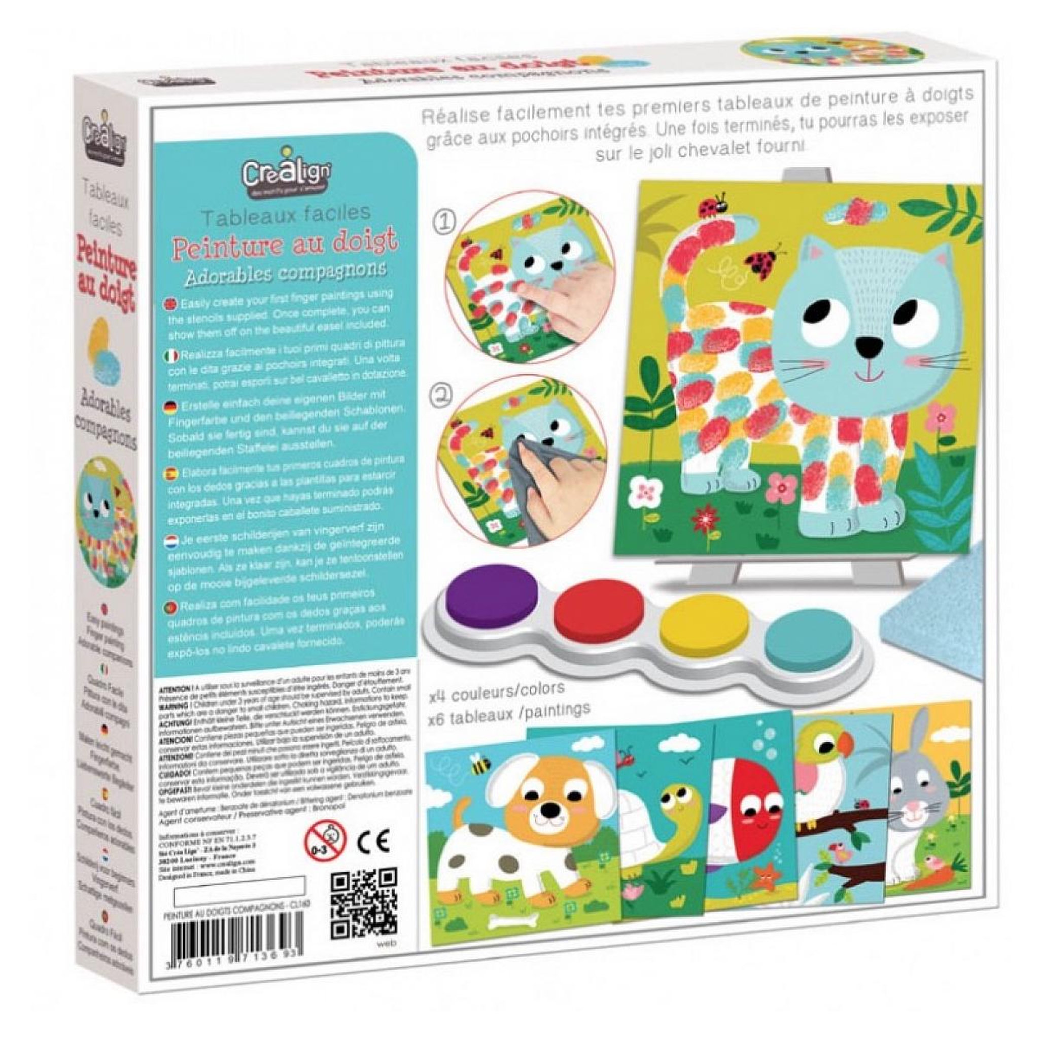 Voir la diapositive 2 : CREALIGN Peinture a doigt Adorables compagnons