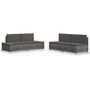 Voir la diapositive 1 : VIDAXL Salon de jardin 4 pcs Resine tressee Gris