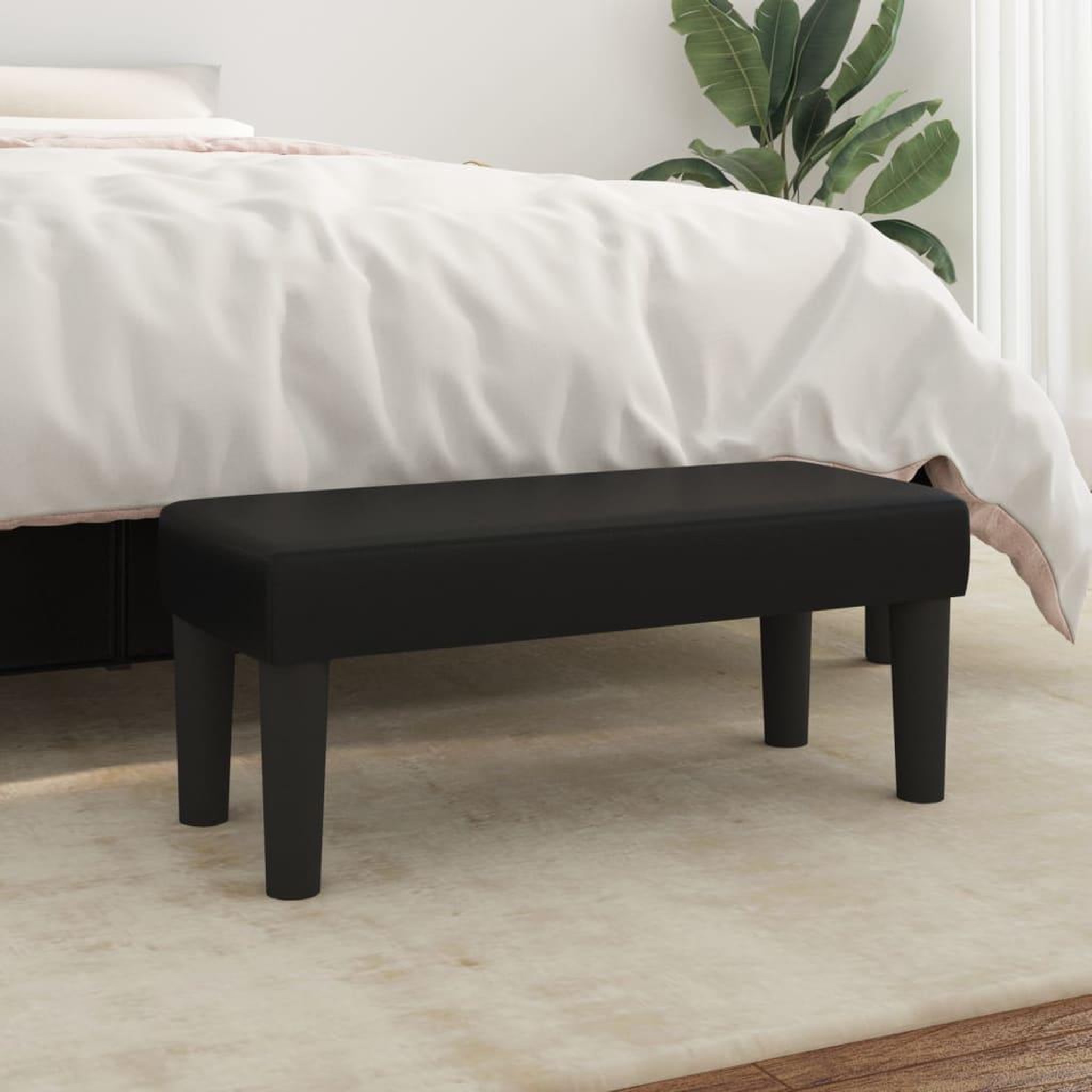 VIDAXL Banc Noir 70x30x30 cm Similicuir