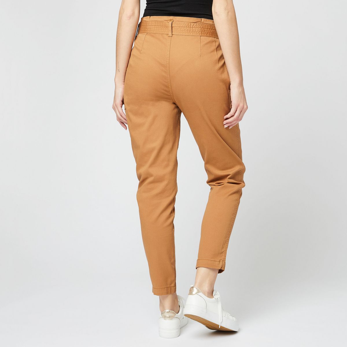 IN EXTENSO Pantalon beige camel chino taille haute femme