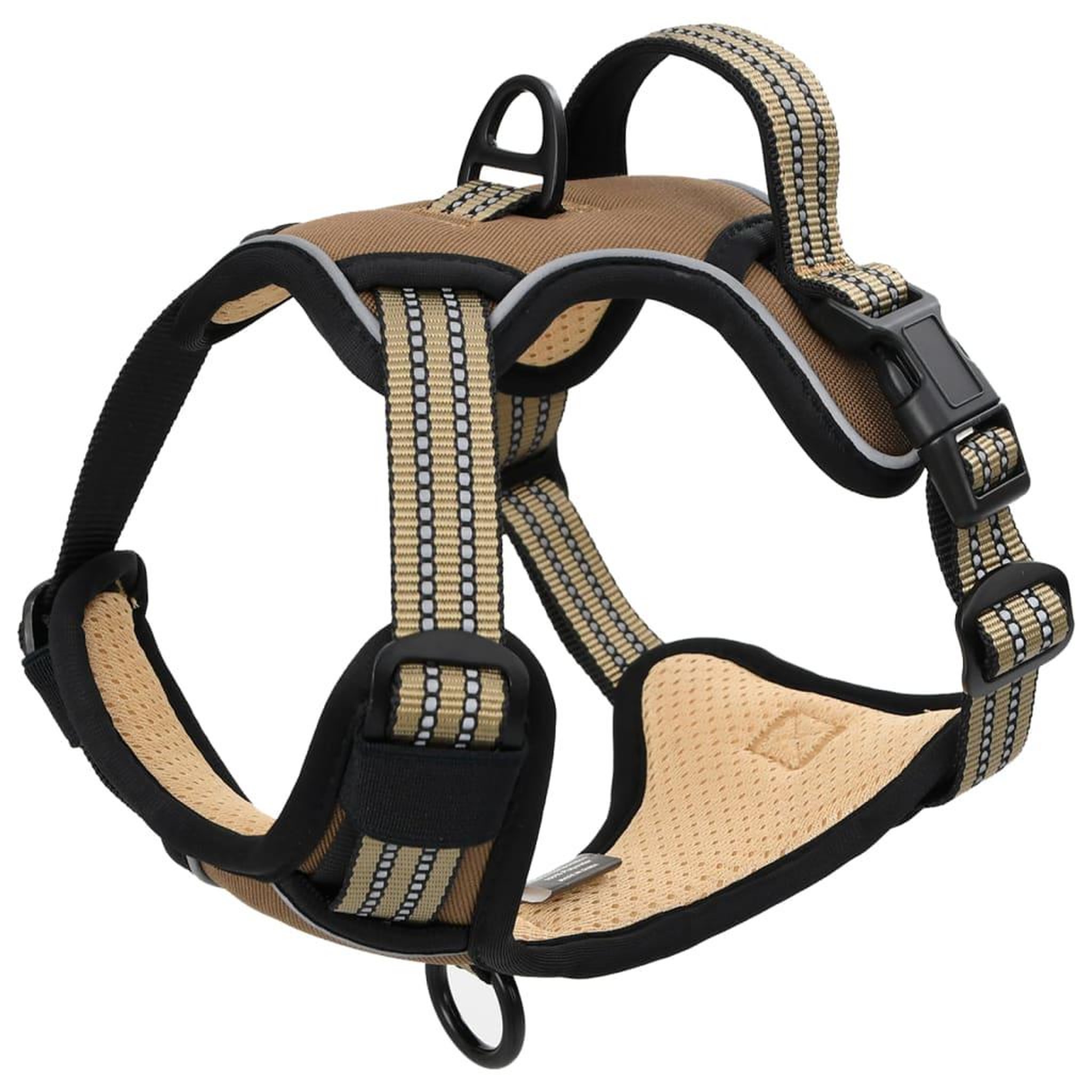 Voir la diapositive 4 : VIDAXL Harnais pour chien et bandes reflechissantes reglables marron L