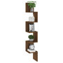 Voir la diapositive 5 : VIDAXL Etagere d'angle murale Chene brun 20x20x127,5cm Bois ingenierie