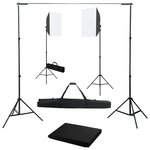 VIDAXL Kit de studio photo avec boîtes a lumiere et toile de fond