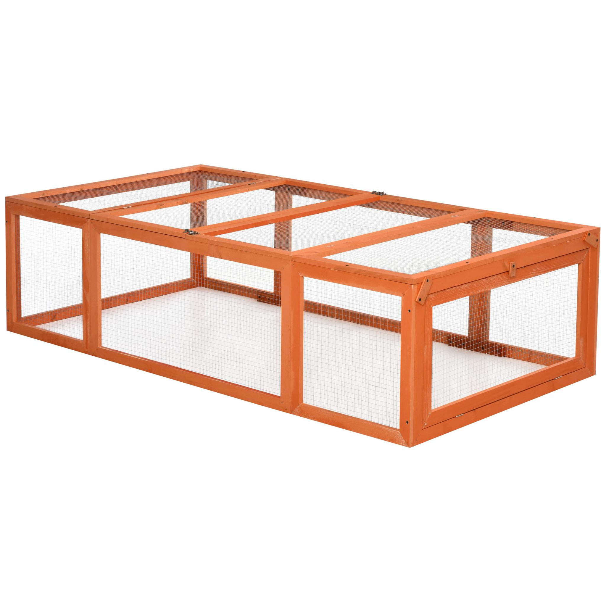 Voir la diapositive 6 : PAWHUT Clapier cage à lapins extérieur intérieur 2 + 1 portes 180 x 90 x 48 cm bois pin pré-huilé