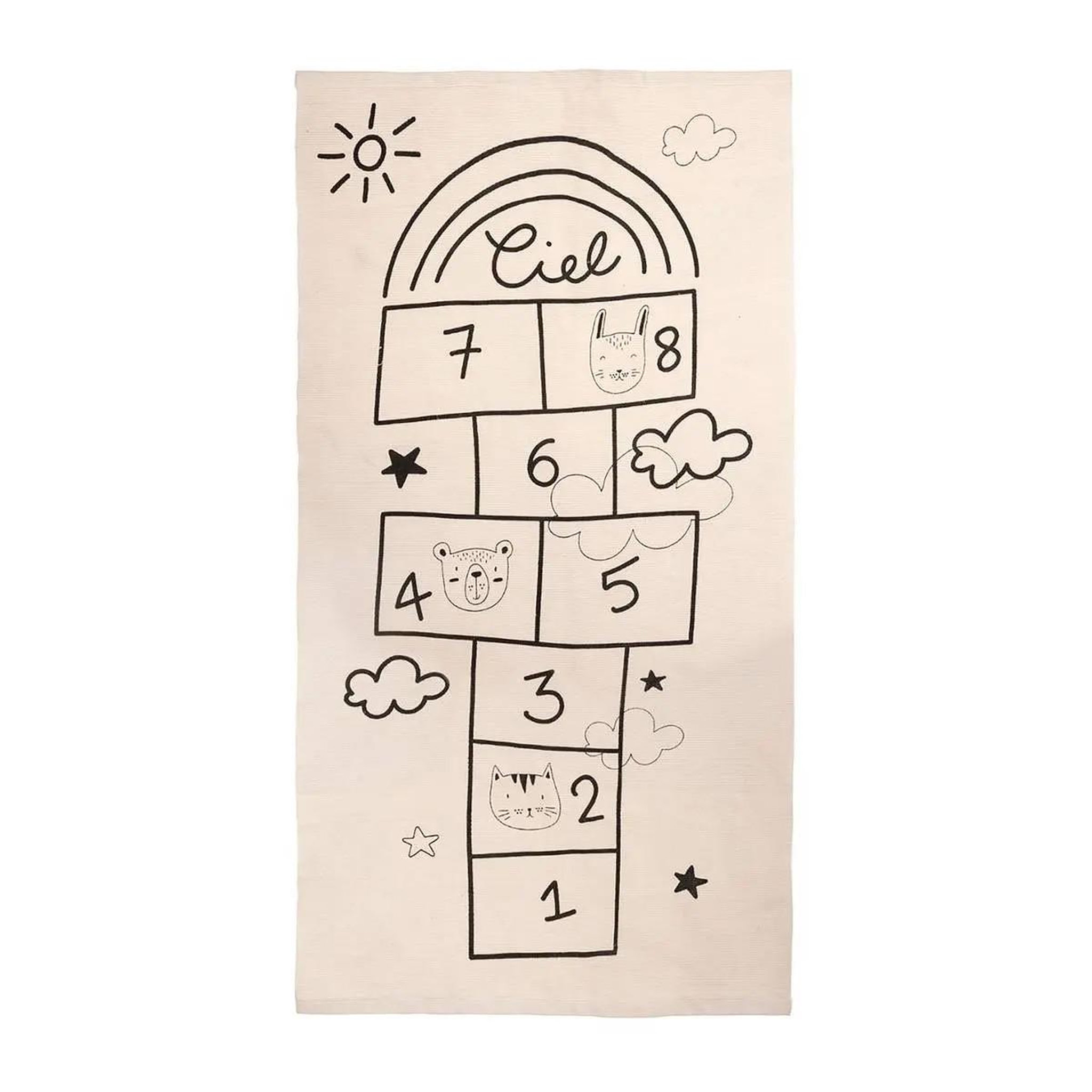 Voir la diapositive 1 : Atmosphera Kids Tapis déco enfant  marelle  80x150cm naturel