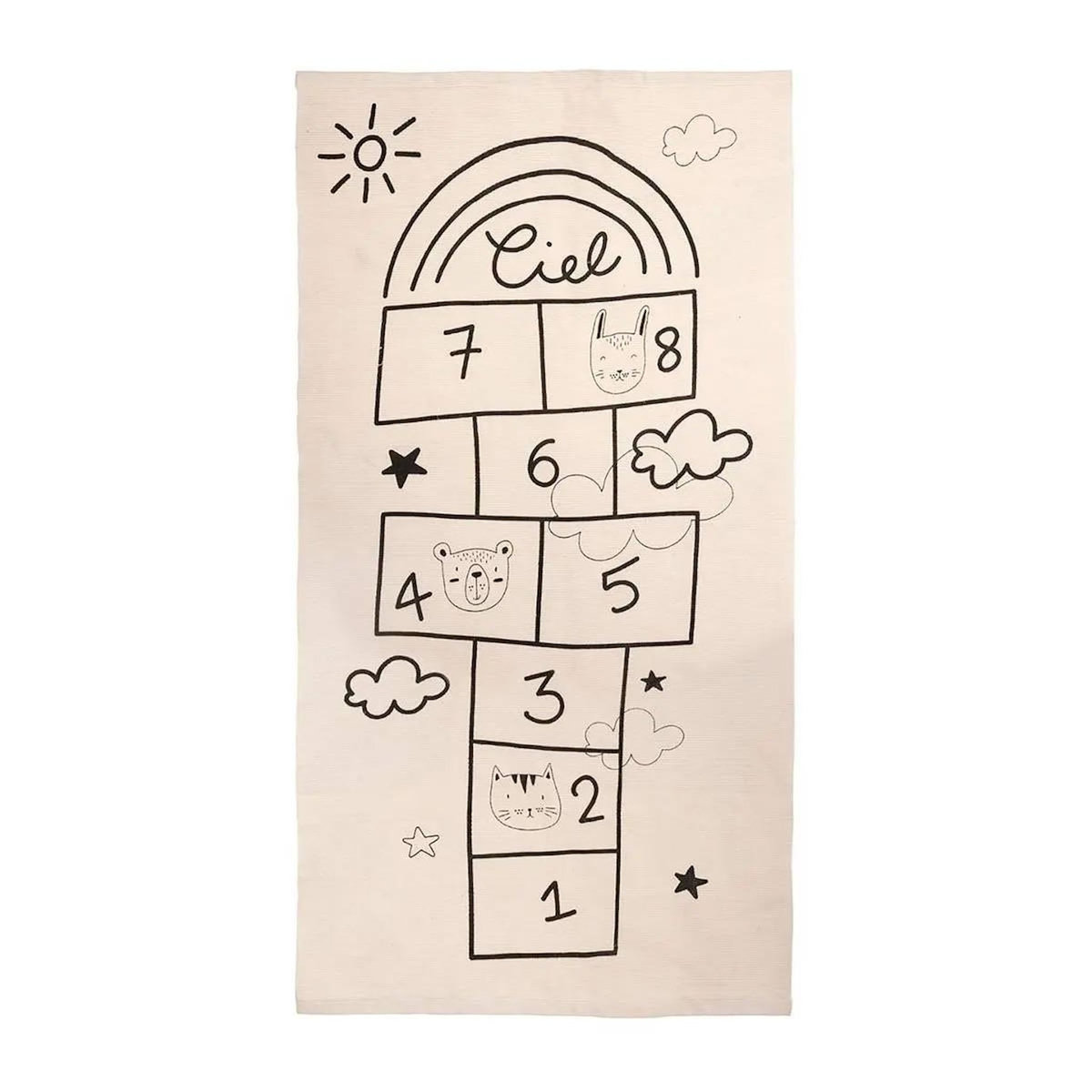 Atmosphera Kids Tapis Déco Enfant  Marelle  80x150cm Naturel