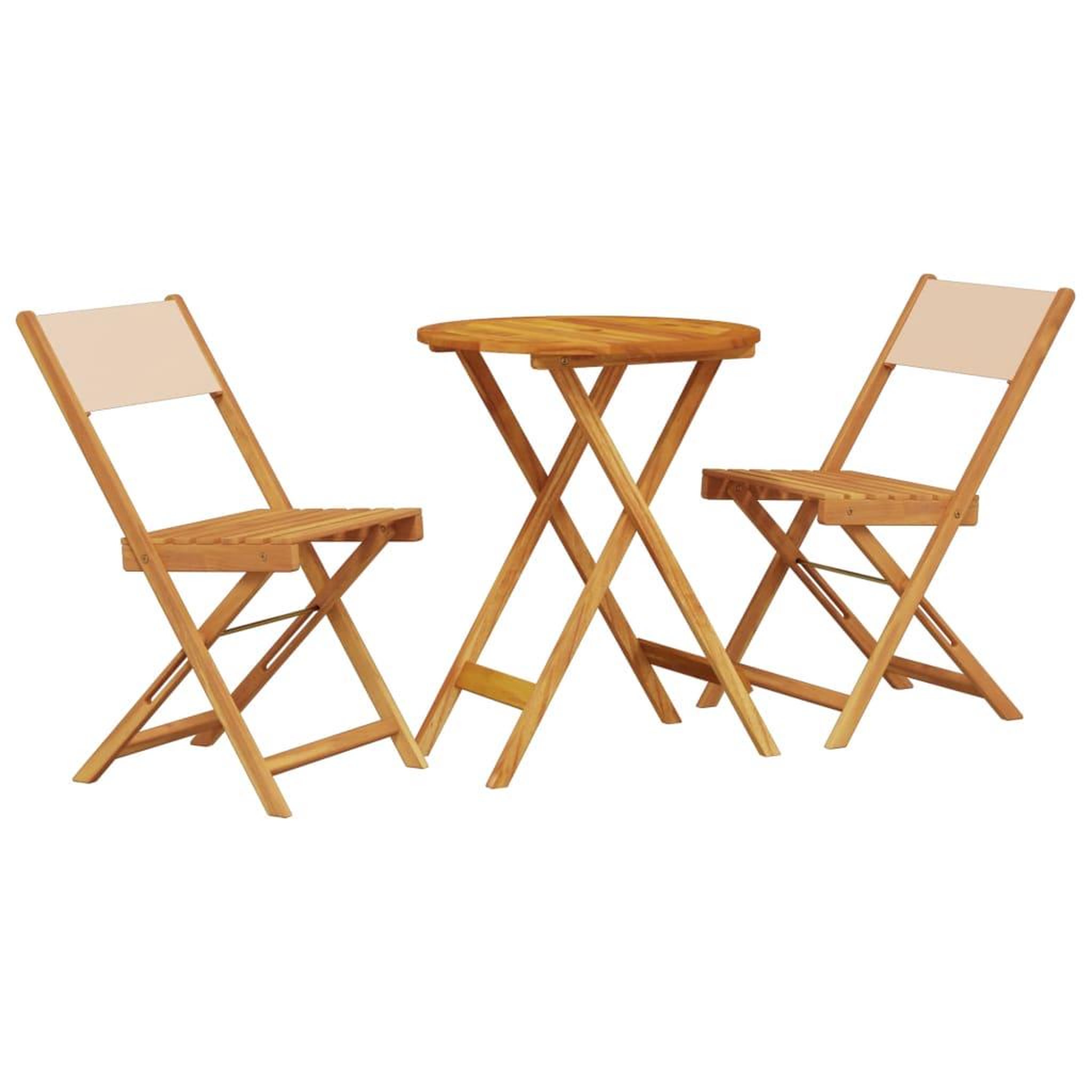 Voir la diapositive 2 : VIDAXL Ensemble de bistro 3 pcs beige tissu et bois massif