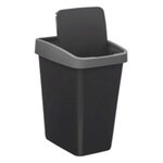 FIVE Poubelle de Cuisine  2 Ouvertures  10L Gris & Noir