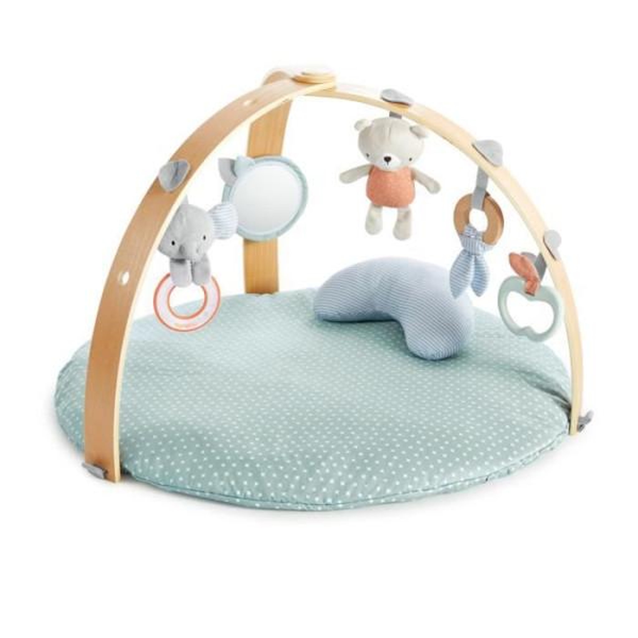 Voir la diapositive 2 : MARKET24 INGENUITY Tapis de sol éveil bébé évolutif - Loamy™ - Réversible, pliable, Arche de jeu en bois amovible, 5 jouets, miroi