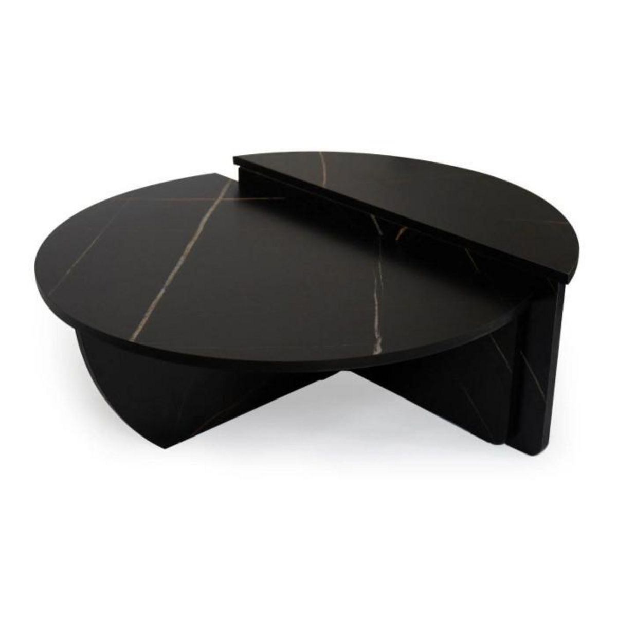 Paris Prix Lot de 2 Tables Basses Design  Armango  90cm Noir Marbré