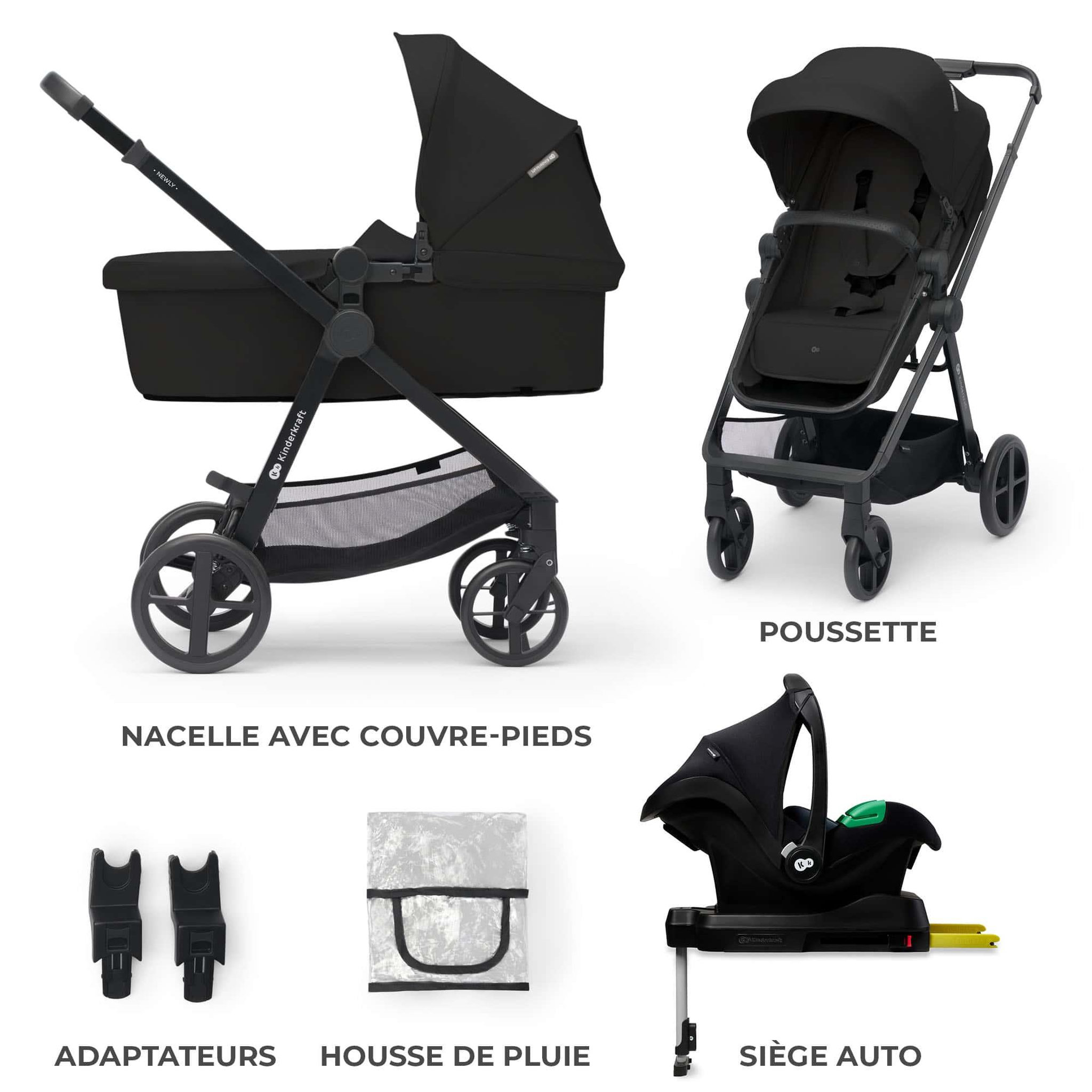 Voir la diapositive 2 : KINDERKRAFT Poussette 4en1 newly pratique et confortable