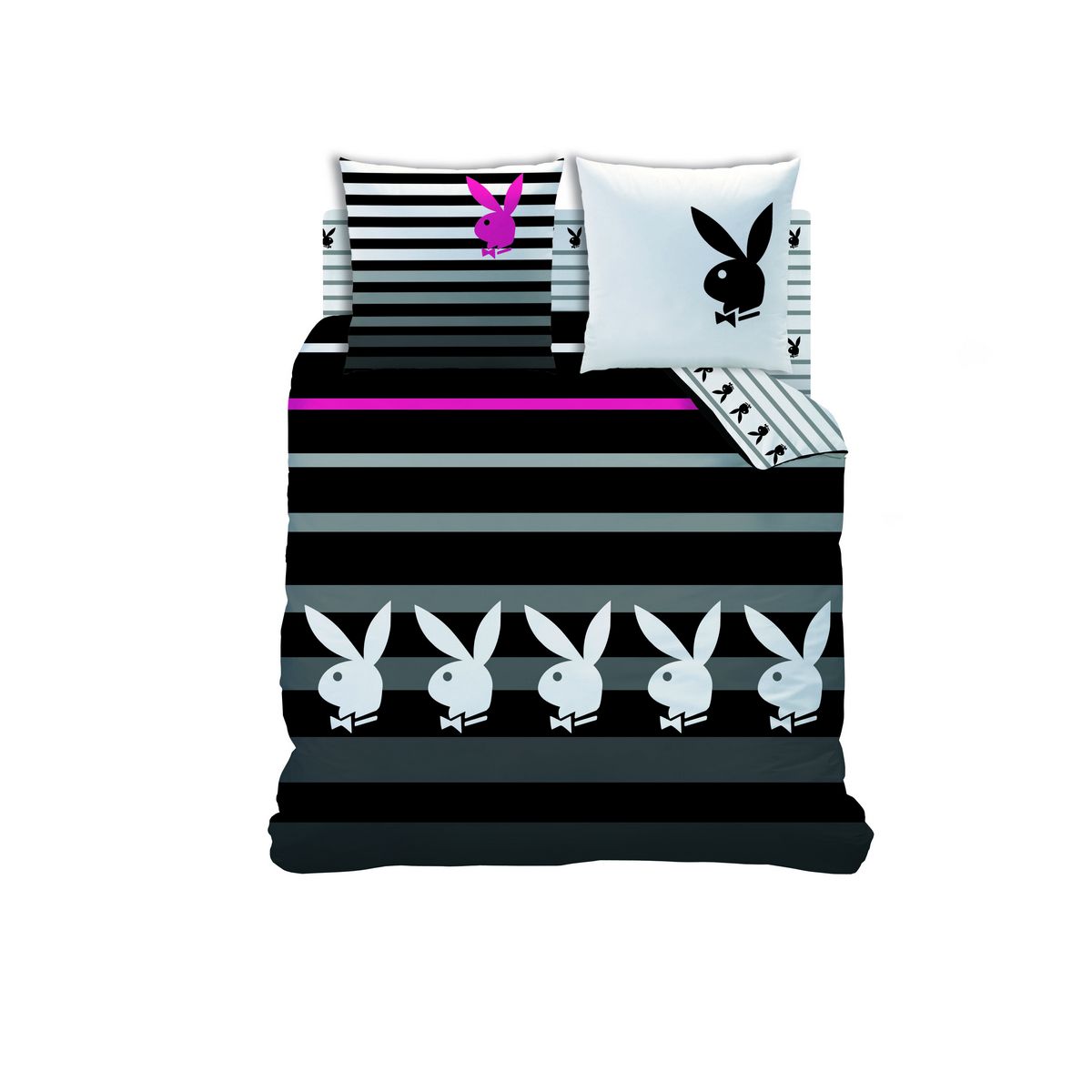 Parure housse de couette PLAYBOY STRIPES