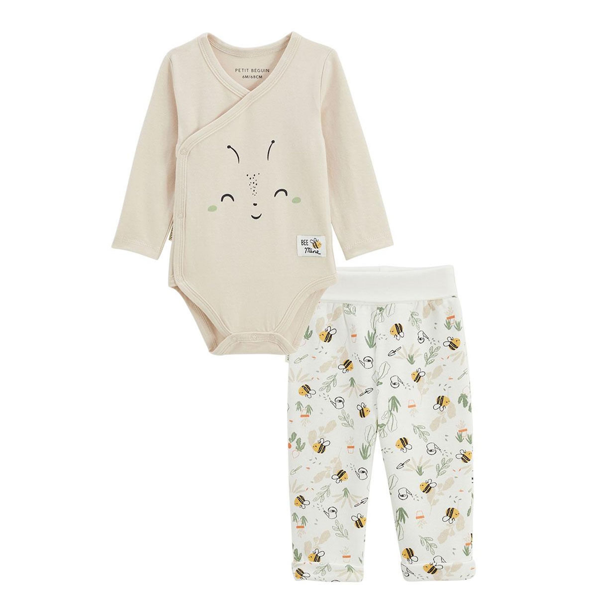 Petit Béguin Ensemble body bébé et pantalon en molleton Eden