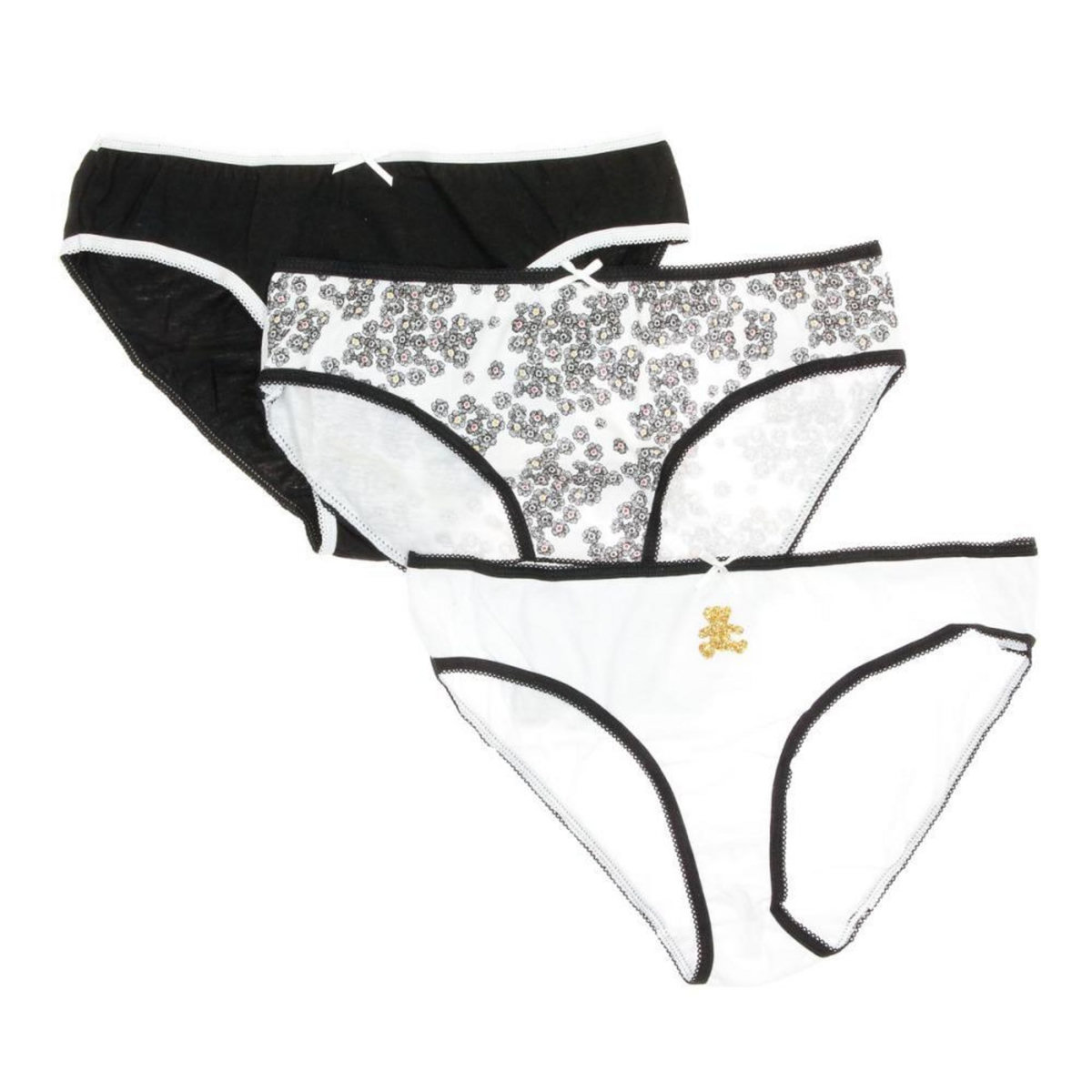 Lulu Castagnette Lot x3 Culottes Noir/he Femme Lulu Castagnette