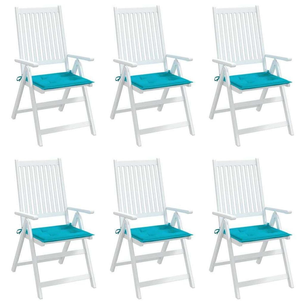 VIDAXL Coussins de chaise de jardin lot de 6 turquoise 50x50x3cm tissu