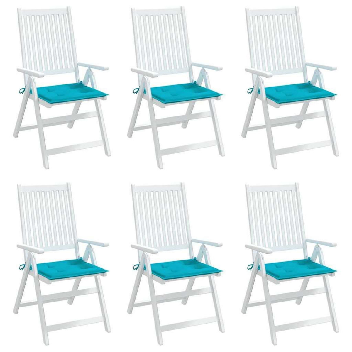 VIDAXL Coussins de chaise de jardin lot de 6 turquoise 50x50x3cm tissu