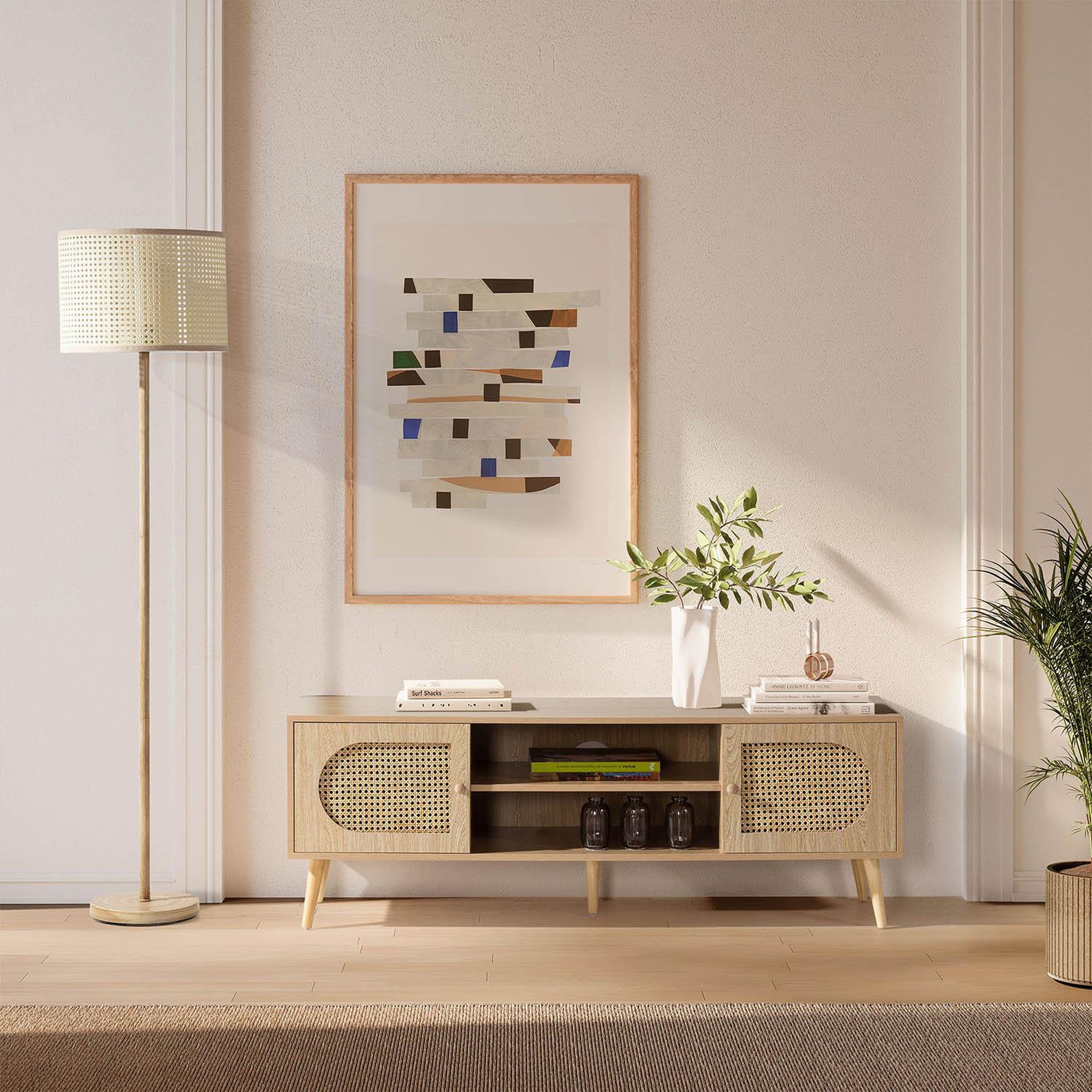Voir la diapositive 2 : VS VENTA-STOCK Meuble Tv Luna 2 portes couleur Chêne