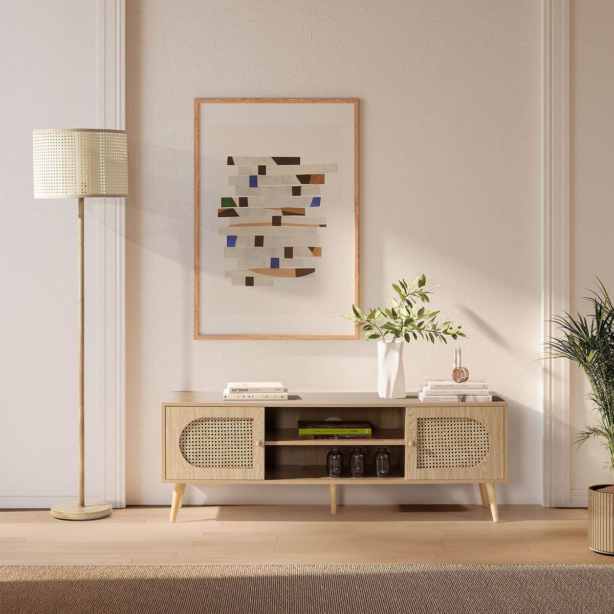 VS VENTA-STOCK Meuble Tv Luna 2 portes couleur Chêne