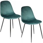 TOILINUX 2 Chaises design velours Giulia. Coloris disponibles : Rose, Gris