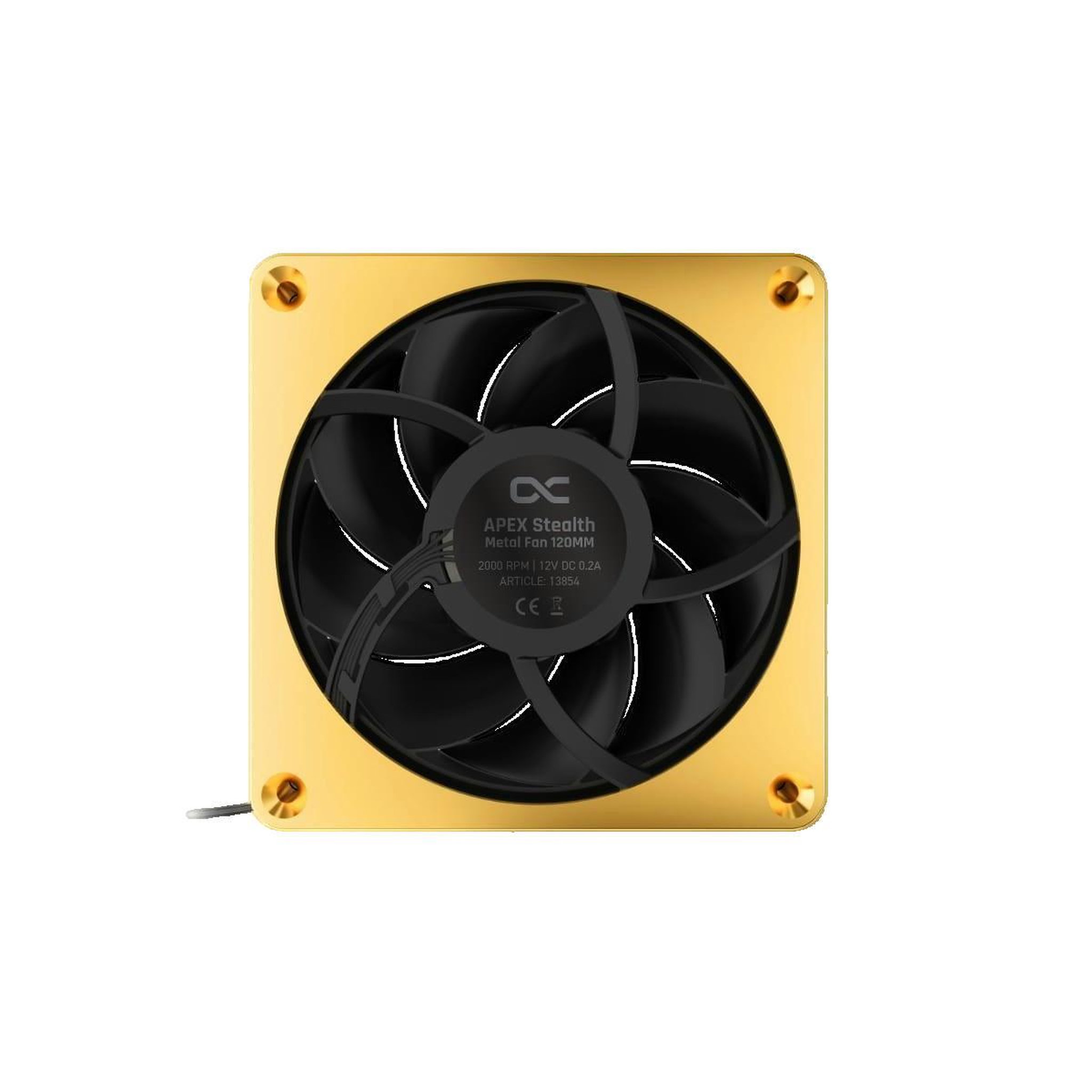 Voir la diapositive 3 : ALPHACOOL Ventilateur Alphacool Apex Stealth Metal 120 mm Or